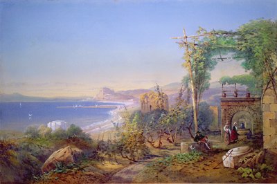 Castille und die Bucht von Baia, Pozzuoli, 1866 von Edward Richardson